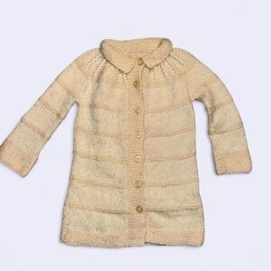 Vintage Handmade Knit Sweater Coat – Cream
